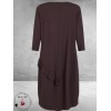 NOEN Jurk Bruin Met Bloem Detail