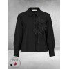 NOEN Blouse 3-D Bloemen Zwart