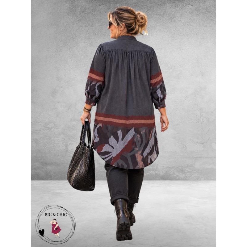 NOEN Longblouse/Jurk Zwart/Multi