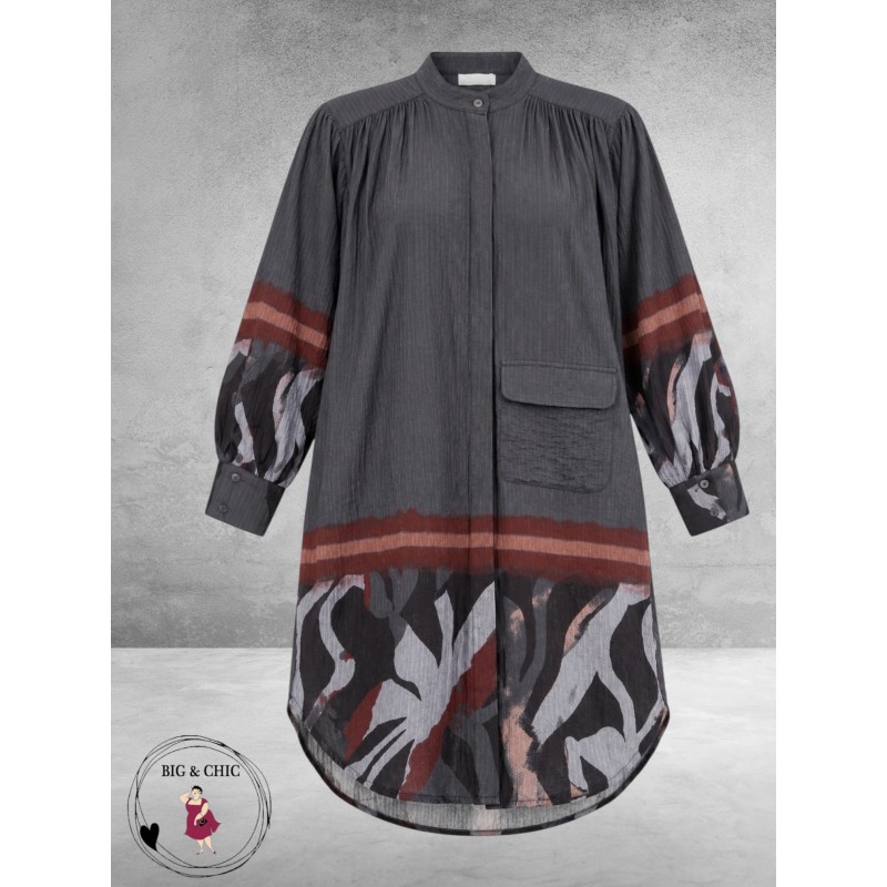NOEN Longblouse/Jurk Zwart/Multi