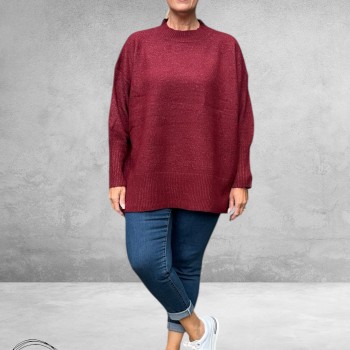 NO.1 BY OX Trui Turtle Neck Syrah Red