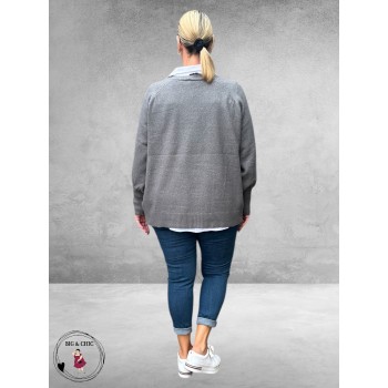 NO.1 BY OX Trui V-Hals Grey