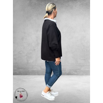 NO.1 BY OX Trui V-Hals Black