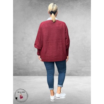 NO.1 BY OX Trui V-Hals Syrah Red