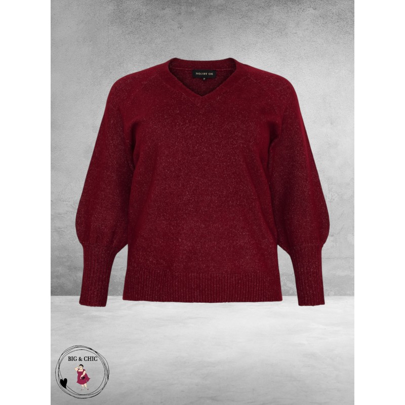 NO.1 BY OX Trui V-Hals Syrah Red