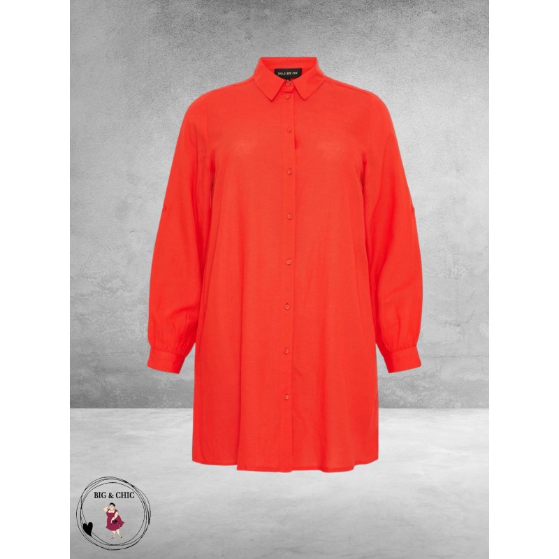 No.1 by OX Longblouse – Tijdloze Klassieker Tomato Red