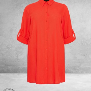 No.1 by OX Longblouse – Tijdloze Klassieker Tomato Red