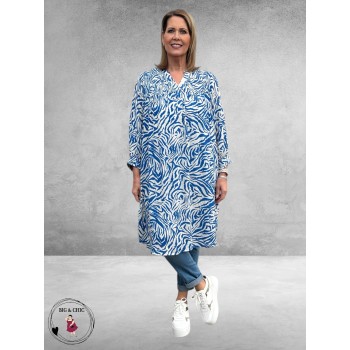 NO.1 By OX Jurk Smock Blauw-Wit 