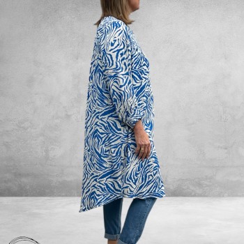 NO.1 By OX Jurk Smock Blauw-Wit 