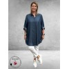 NO.1 By OX Blouse Lang  Jeansblauw 