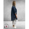 NO.1 By OX Blouse Lang  Jeansblauw 