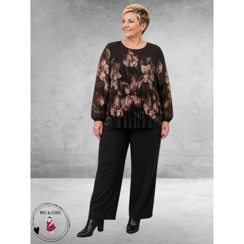 NO.1 By OX Blouse Plissé Bruin/Flowers