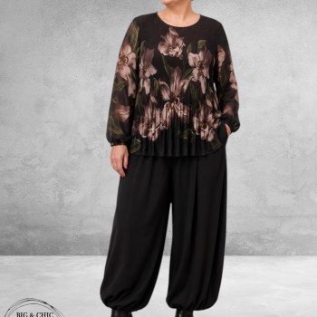 NO.1 By OX Blouse Plissé Bruin/Flowers