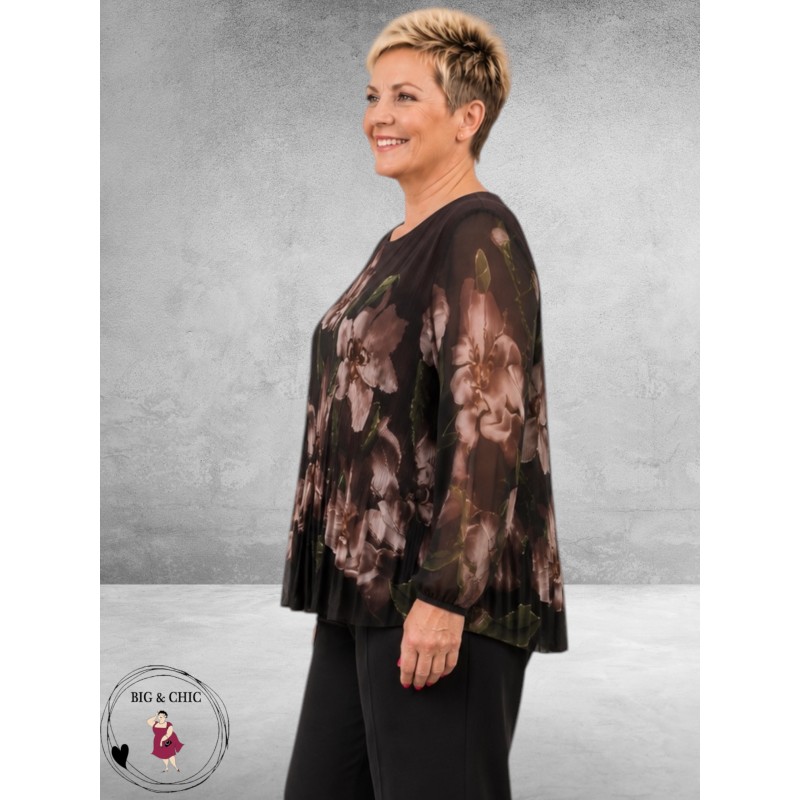 NO.1 By OX Blouse Plissé Bruin/Flowers