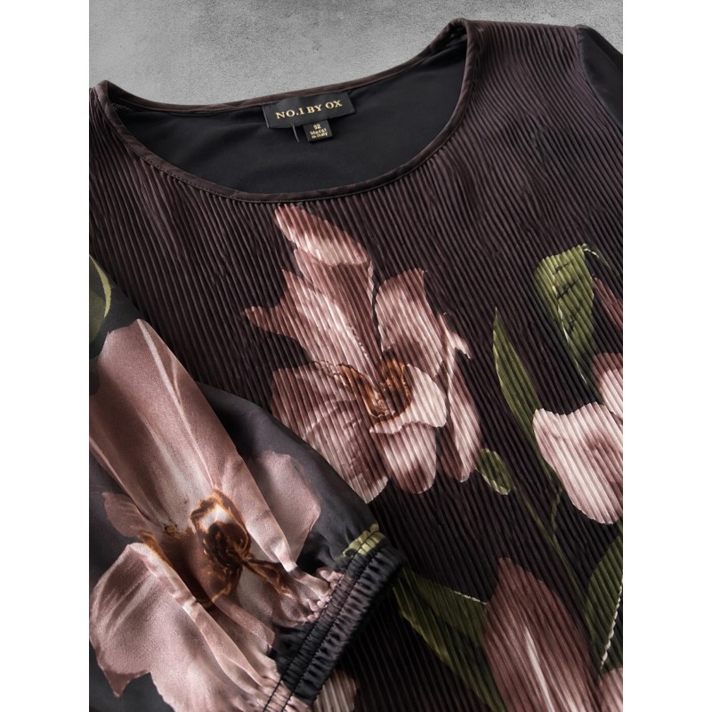 NO.1 By OX Blouse Plissé Bruin/Flowers