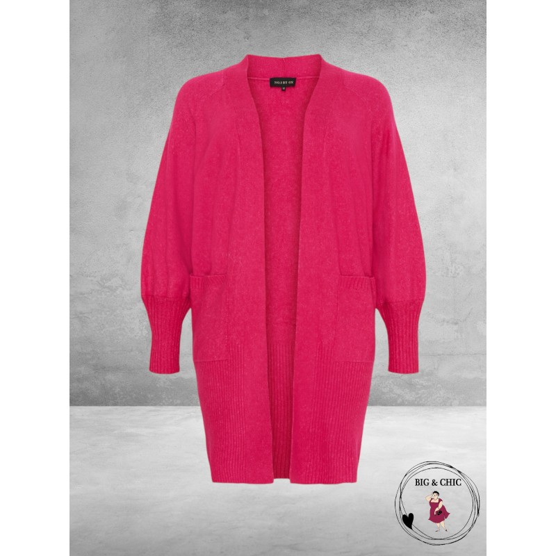 NO.1 BY OX Cardigan Long Ballonmouw  Magenta Pink