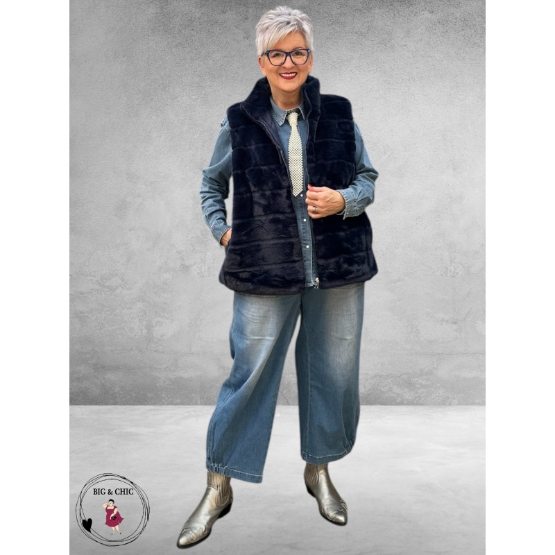 BG Gilet Faux Fur Blauw