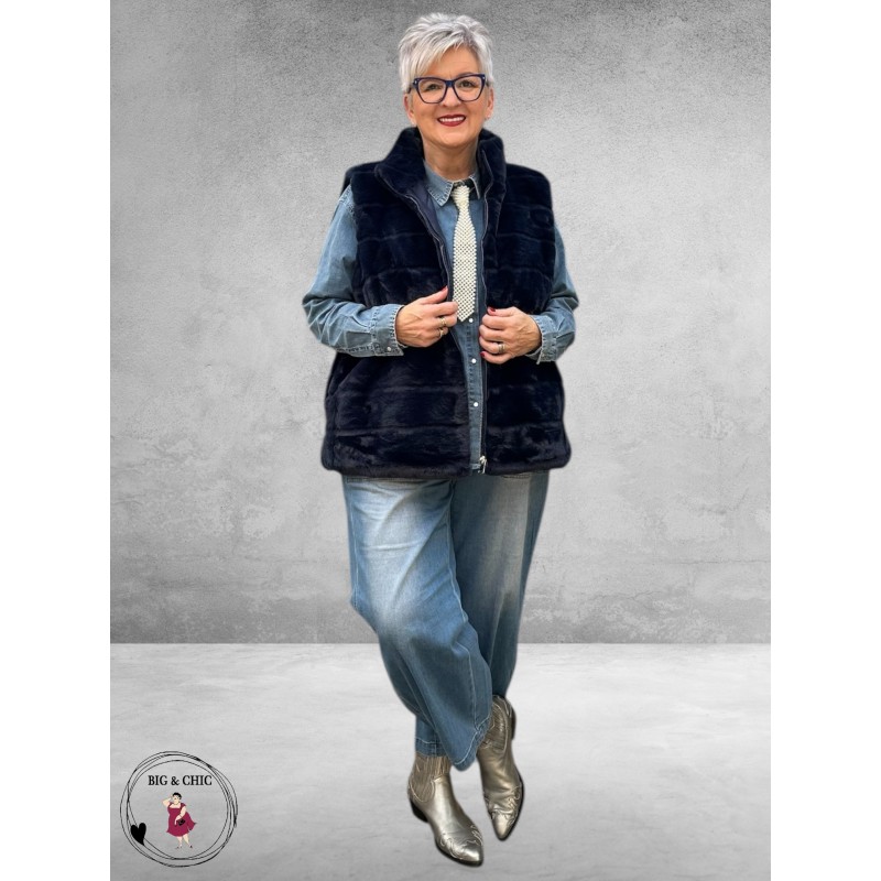 BG Gilet Faux Fur Blauw