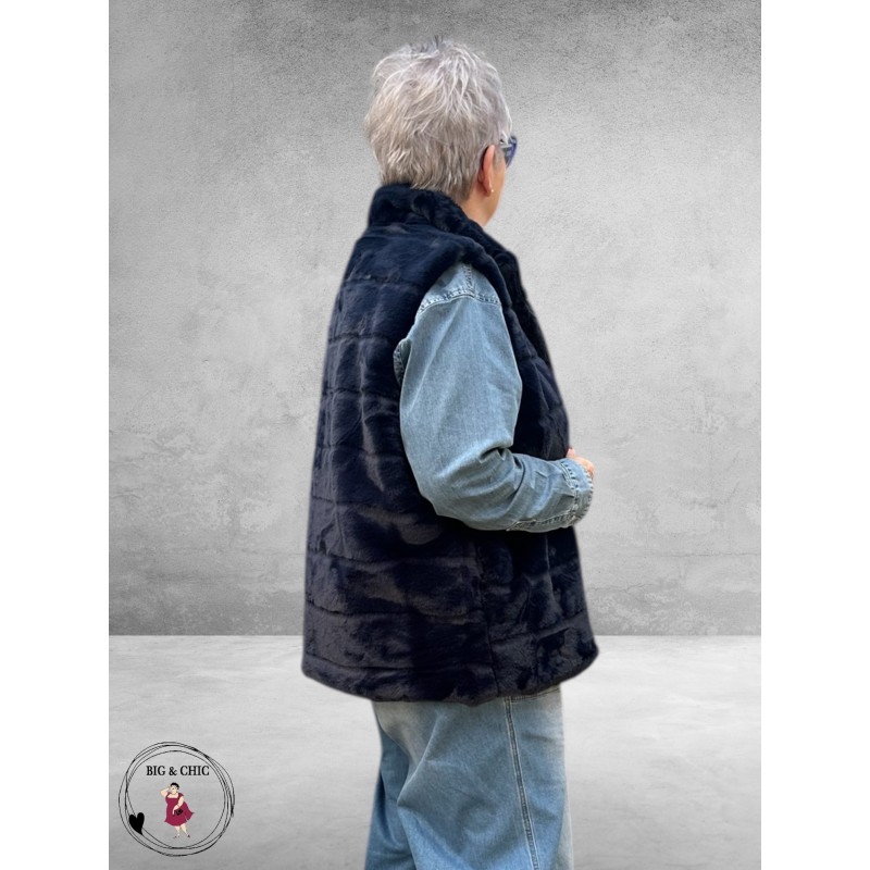 BG Gilet Faux Fur Blauw