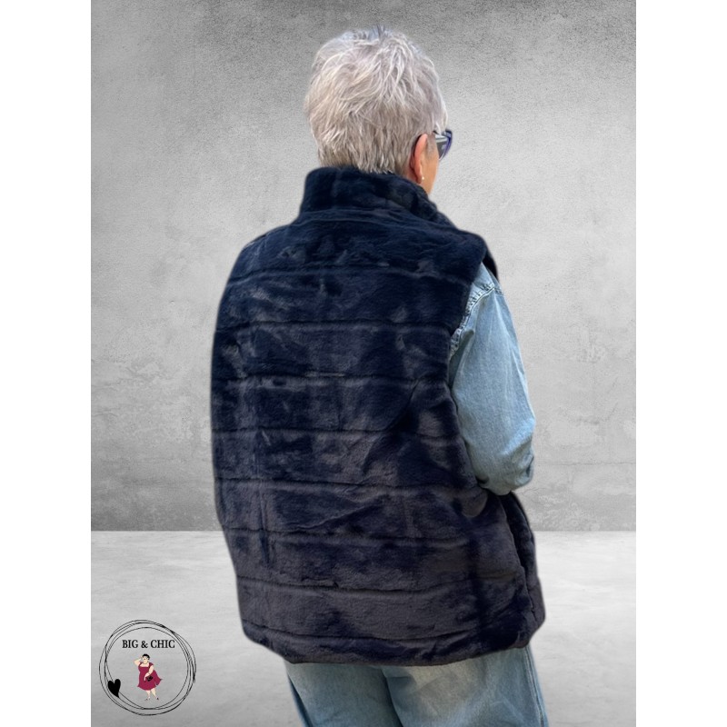 BG Gilet Faux Fur Blauw