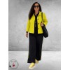 Only-m Travel Broek Navy/Geel Pijping