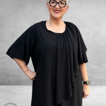 Only-m Tuniek Travel Overslag Zwart