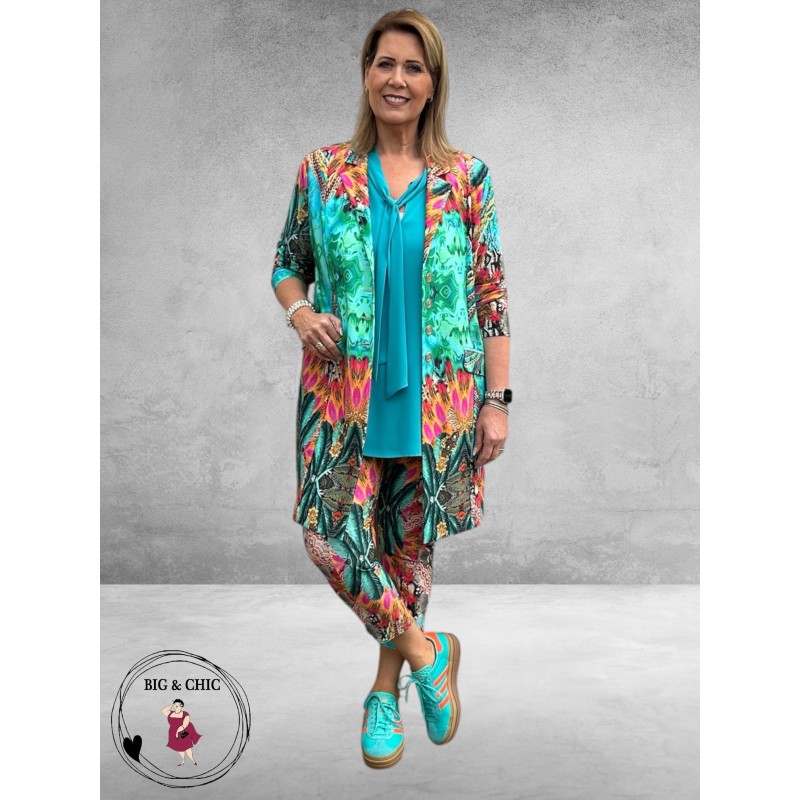 Only-M Blazer Long Stampa Azzur Travel