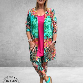 Only-M Blazer Long Stampa Azzur Travel