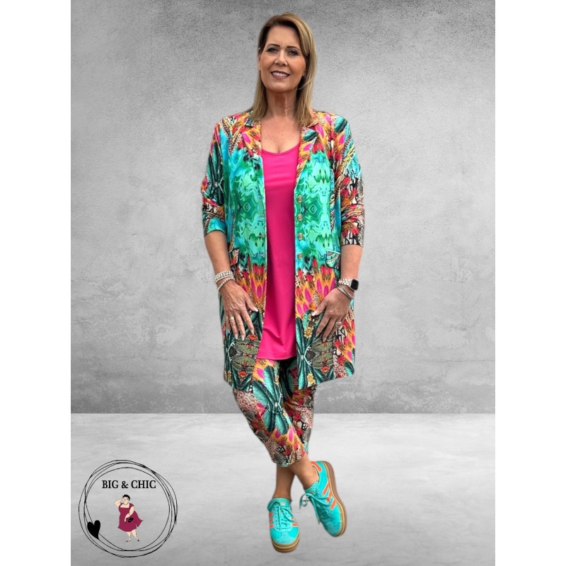 Only-M Blazer Long Stampa Azzur Travel