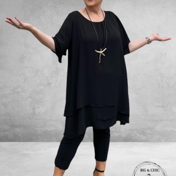 Only-M Travel Pantalon Enkel Broek  Met Splitje  Zwart