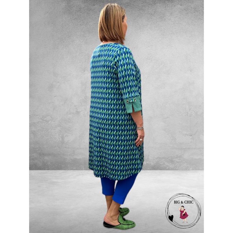 Only-M Travel Pantalon Enkel Broek  Met Splitje  Kobalt