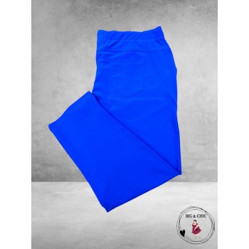 Only-M Travel Pantalon Enkel Broek  Met Splitje  Kobalt