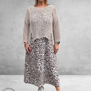 ONLY-M Jurk Mouwloos Travel Leopard