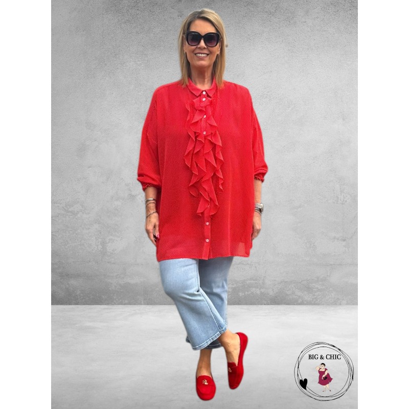 Only-M Crepon Roezel Blouse Rood
