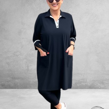 Only-M Sporty Travel Pique Broek 7/8 Navy