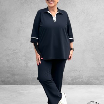 Only-M Poloshirt Sporty Travel Piquet