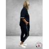Only-M Sporty Travel Pique Broek 7/8 Navy/Piping