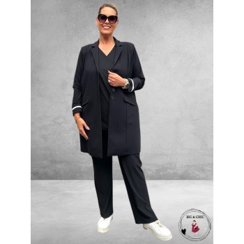 ONLY-M Blazer Sporty Travel Pique Zwart Lang