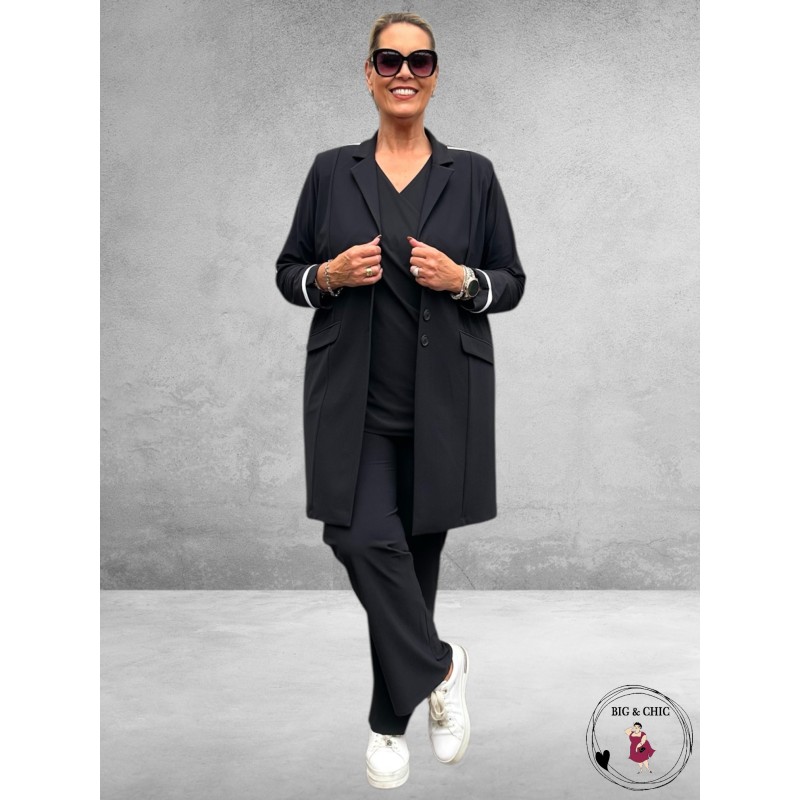 ONLY-M Blazer Sporty Travel Pique Zwart Lang