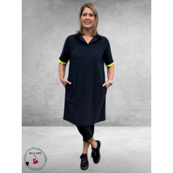 Only-m Polojurk Travel Navy-Geel