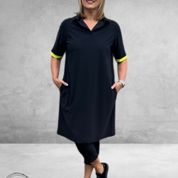 Only-m Polojurk Travel Navy-Geel