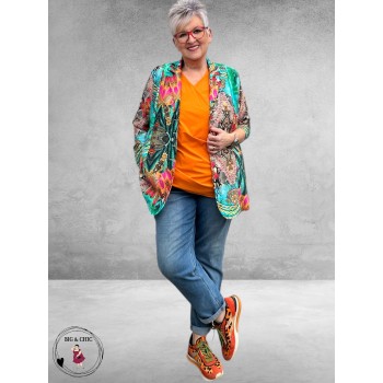 Only-m Blazer Travel Stampa Azzuro