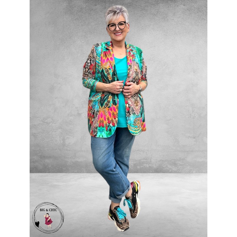 Only-m Blazer Travel Stampa Azzuro