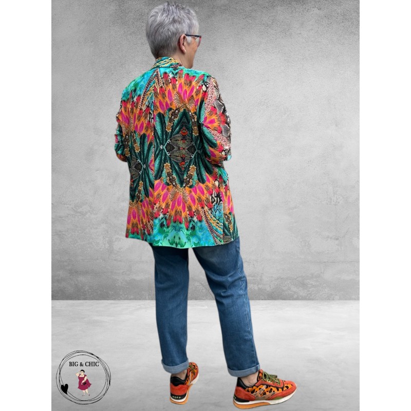 Only-m Blazer Travel Stampa Azzuro