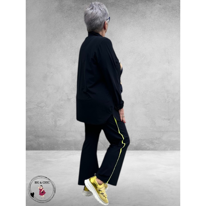 Only-m Travel Broek Navy/Geel Pijping