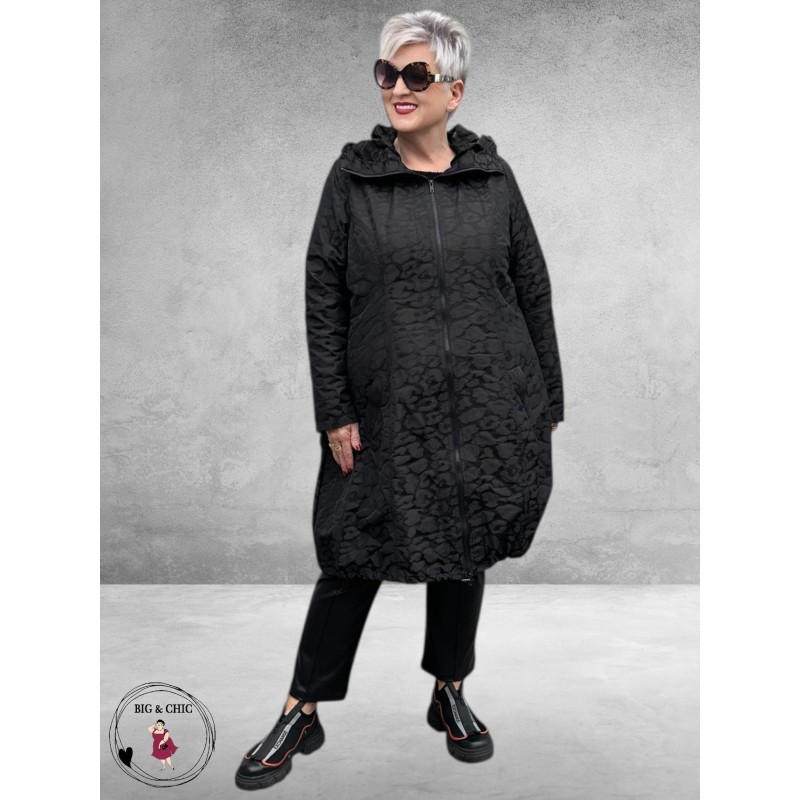 OPHILIA Parka Jas Zwart Leopard