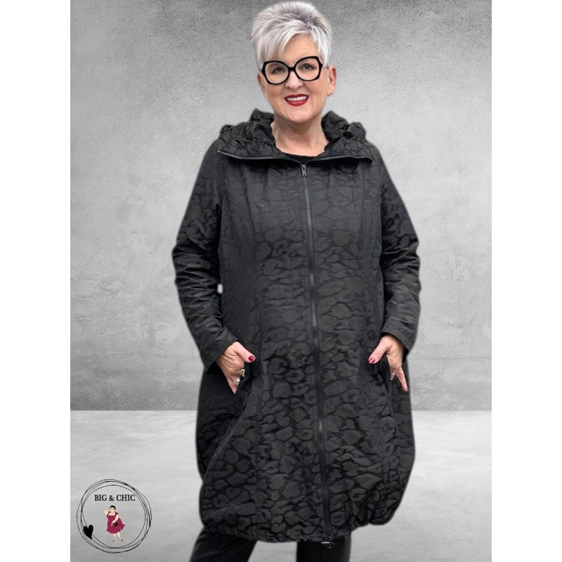 OPHILIA Parka Jas Zwart Leopard