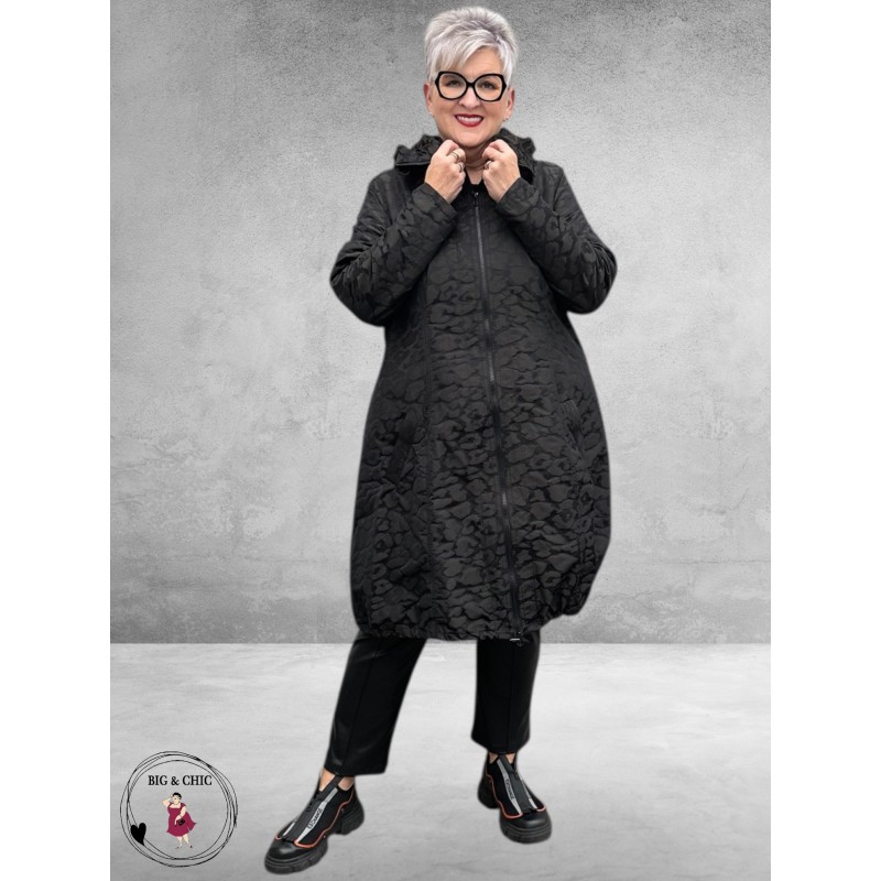 OPHILIA Parka Jas Zwart Leopard