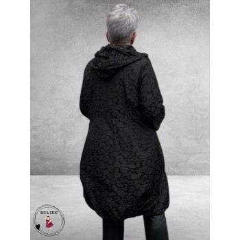 OPHILIA Parka Jas Zwart Leopard