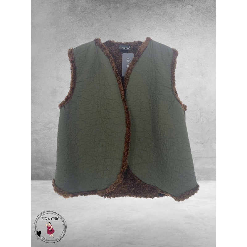 OPHILIA  Bodywarmer Espen Teddy Olive